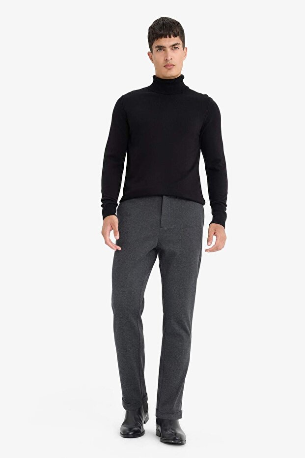 Tailored Regular Fit Düz Paça Penye Pantolon F1738AX25WN - 4