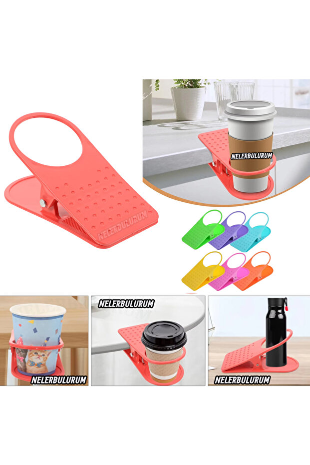 Latch-On Office Vehicle Camping Beach Table Chair Side Cup Bottle Thermos Holder Mount Cup Holder