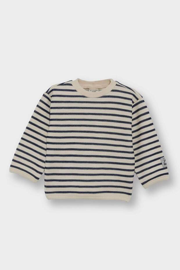 Baby Boy Crew Neck Striped Sweatshirt F7587A525Wn