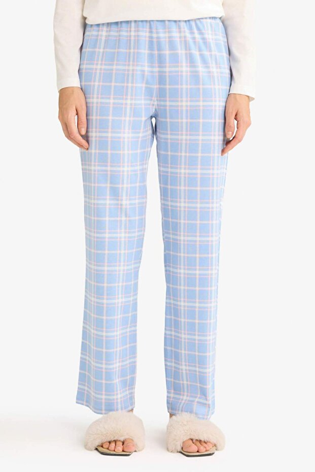 Pijama Takımı Regular Fit Uuzn Kollu Üst Kareli Uzun Alt-Fall in Love G0225AX25AU - 6
