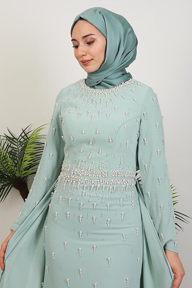 Mery İnci estélyi ruha, menta színű - 5