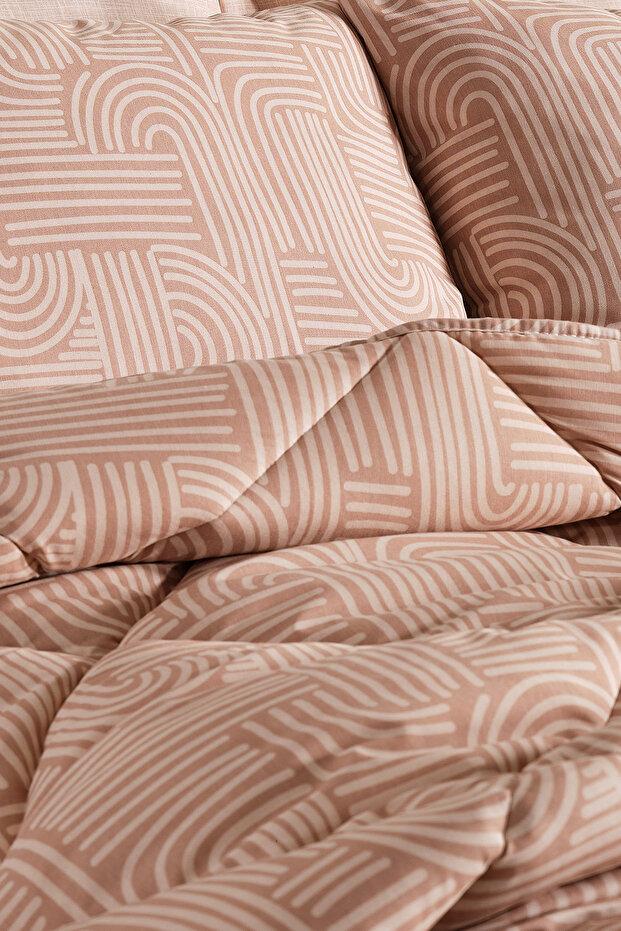 Nola Easy Cotton Comforter Set Tek Kişilik Cappucino - 5