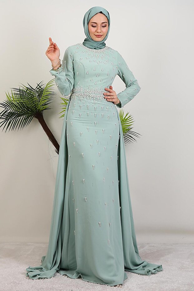 Mery İnci estélyi ruha, menta színű - 4