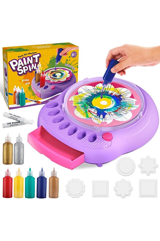 Arts and Crafts for Kids Ages 4-8, Paint Spin Art Machine Kit