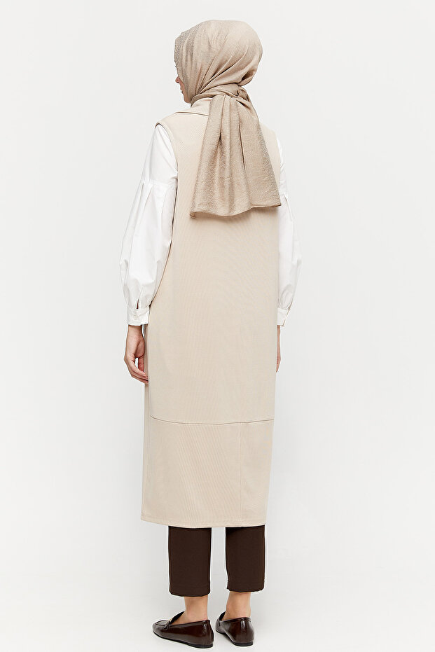 Leopar Biyeli Uzun Yelek - 5