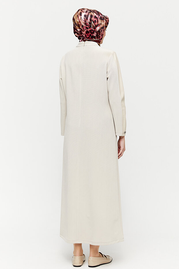 Deri Detaylı Elbise - 7