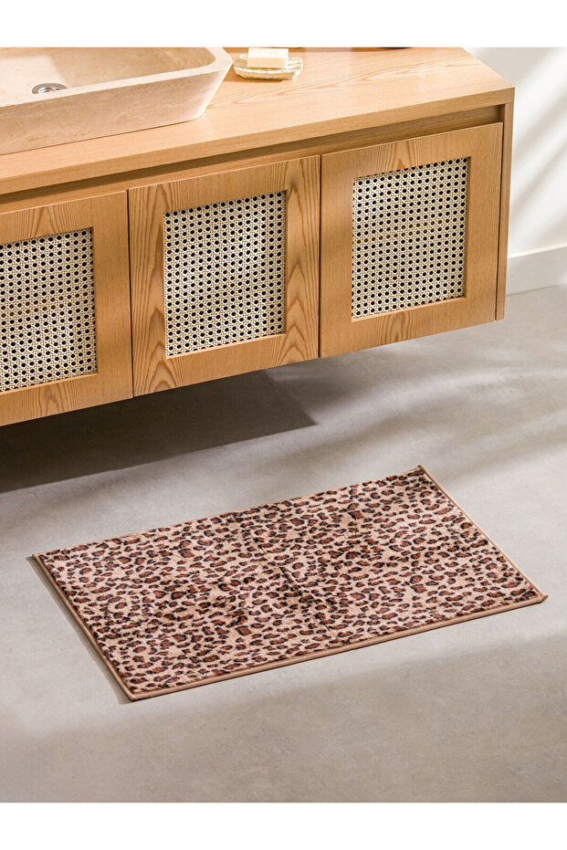 Black Leopard Patterned Bath Mat 50X80 cm