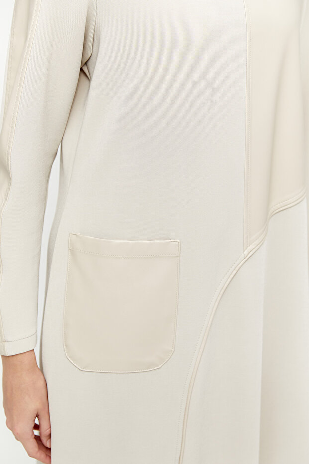 Deri Detaylı Elbise - 6