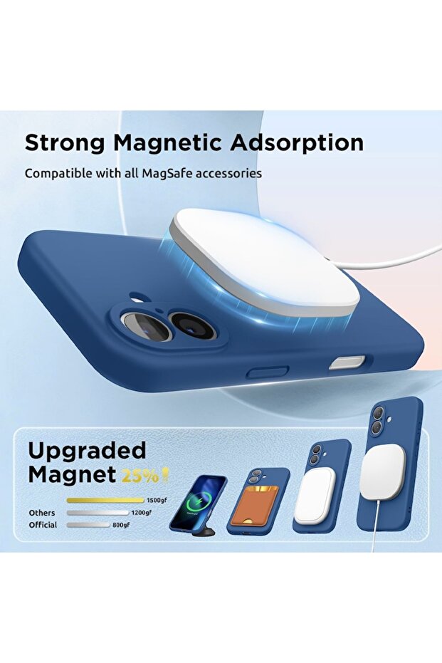 Silicone MagSafe Case with Microfiber for Apple iPhone 17, Blue - 2