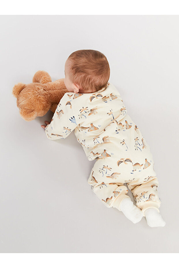 LCW baby 1 Tog Bisiklet Yaka Uzun Kollu Erkek Bebek Tulum - 2