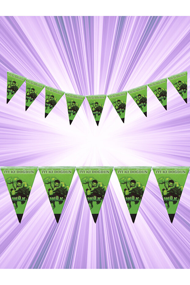 Hulk Patterned Pennant - Birthday Pennant