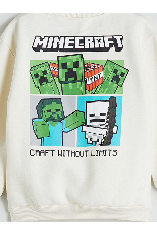 Minecraft Baskılı Erkek Çocuk Sweatshirt ve Eşofman Altı - 4