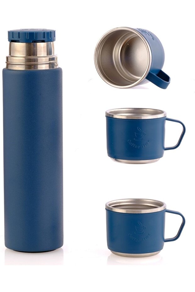 Paslanmaz Çelik 3 Bardaklı Termos 500ml - 2