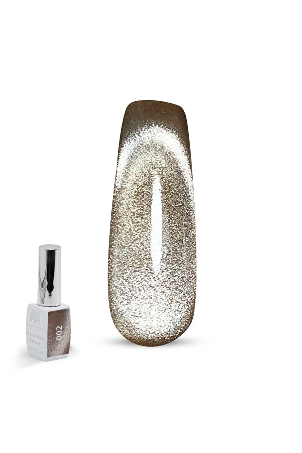 3D Snow White Cat Eye Gel Polish – 15ml UV/LED Soak-Off Shimmer Gel, Long-Lasting Gloss Nail Art