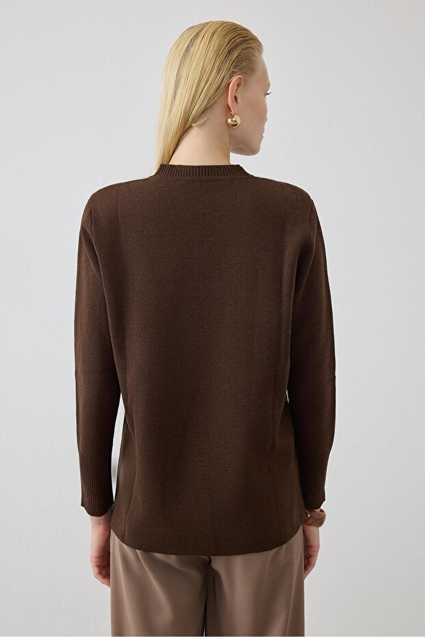 ALBA ÇELİK ÖRME TRİKO HIRKA KAHVE - 8