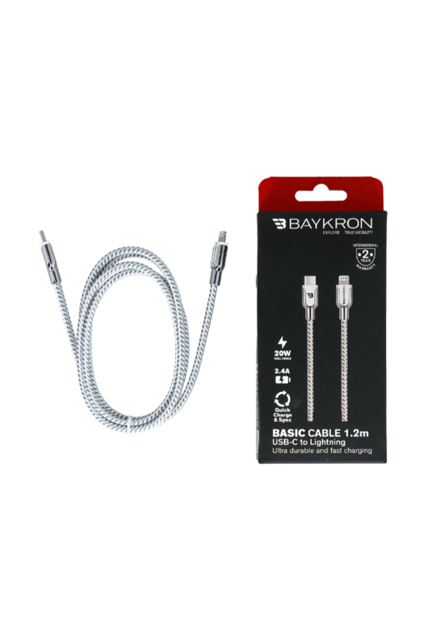 كابل شحن ومزامنة مضفر من USB-C إلى Lightning بطول 1.2 متر