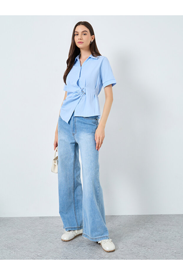 Solid Regular Fit Wrap Top - 2