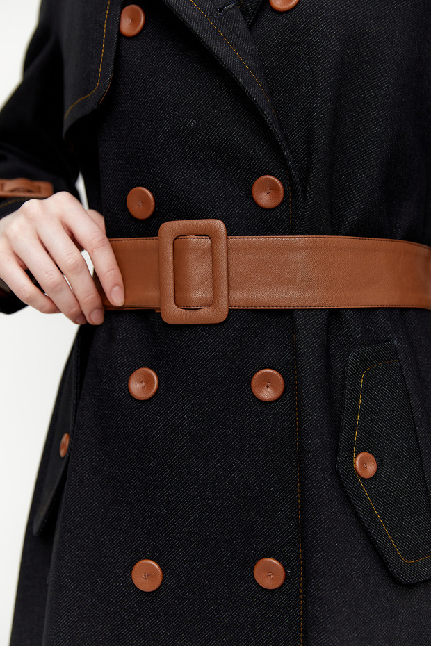 Kruvaze Kemerli Pardösü - 6