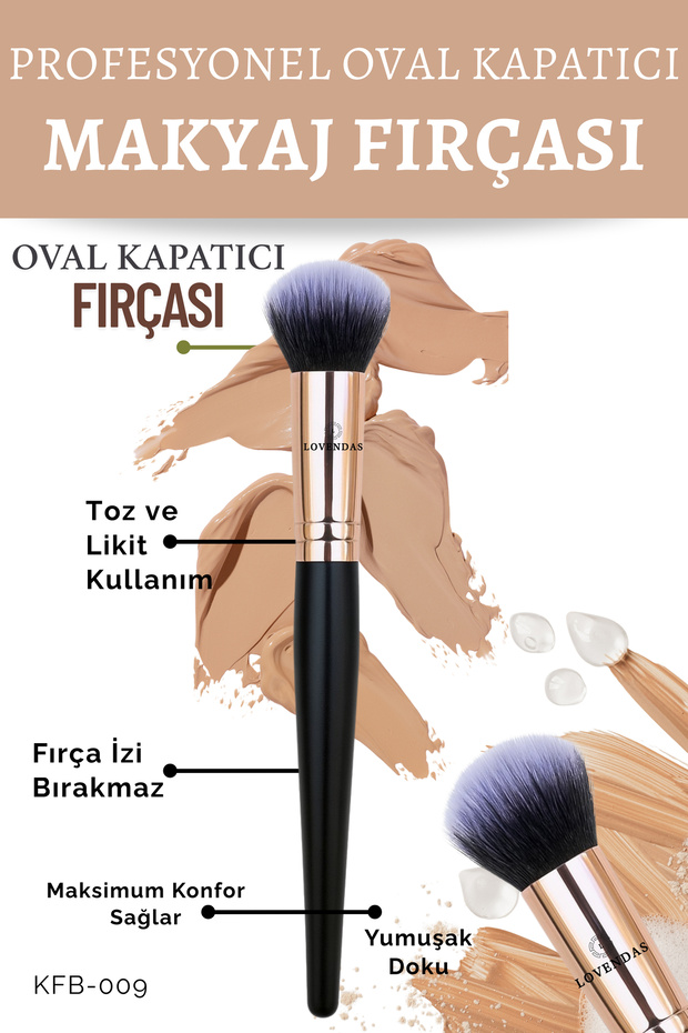 فرشاة مكياج احترافية بيضاوية الشكل من KF-009