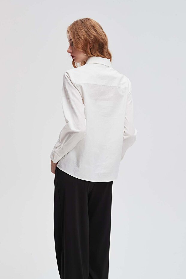 Solid Button-Front Shirt - 3