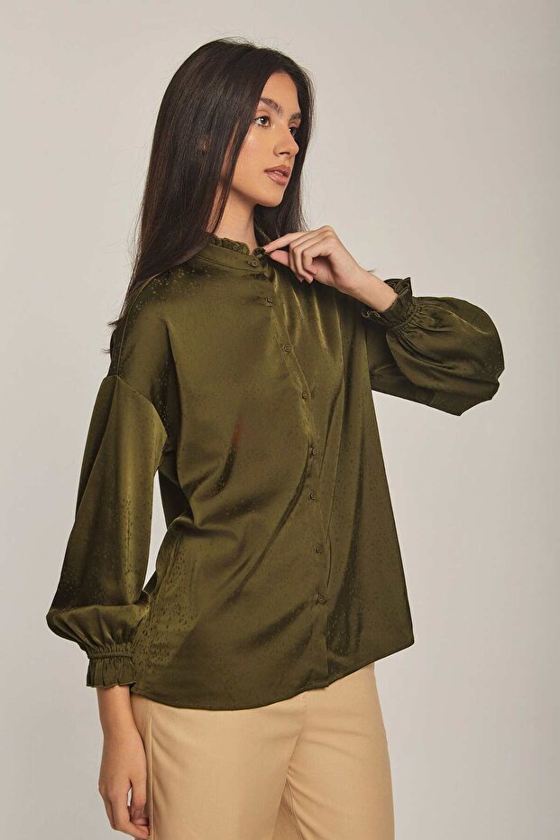 Solid Button-Front Shirt - 6