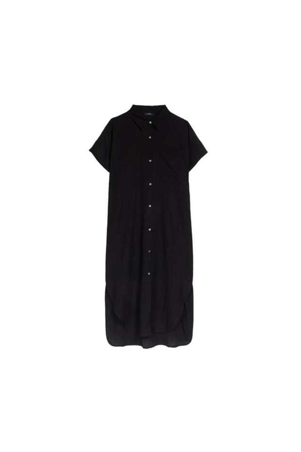 قميص سادة بأكمام قصيرة وأزرار - 1