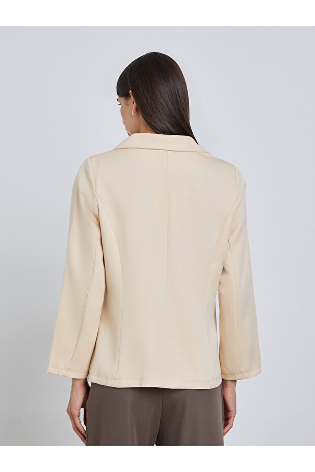 بليزر بيج سادة بياقة مدببة - 5
