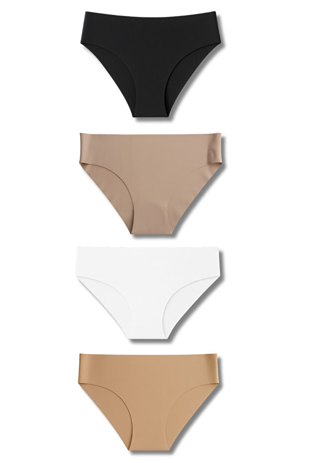 Women's Seamless Slip Panties Set of 4 – Seamless Comfortable Everyday Underwear