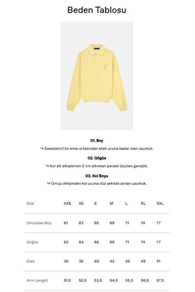 Flamingo SuperSoft Oversize Polo Yaka Sweatshirt - Sarı - 3