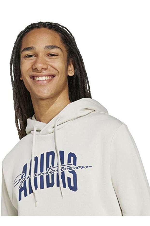 Collegiate Script Graphic cu glugă Top - 3