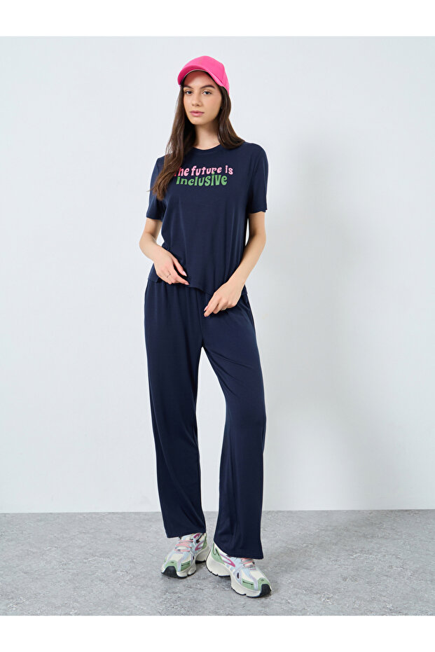 Slogan Print Short Sleeve Top and Joggers Co-Ords