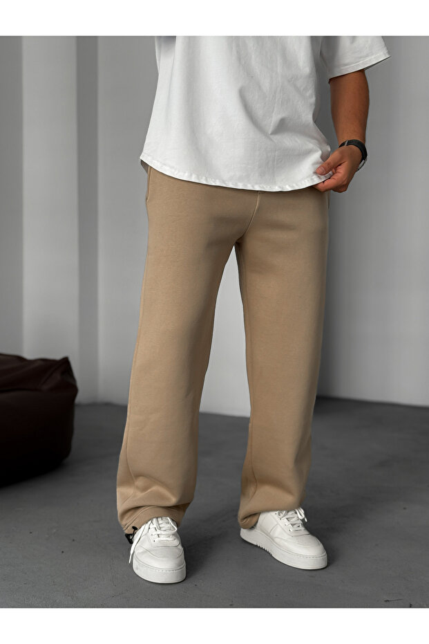 Bej Stoper Paça Şardonlu Eşofman YP-4004 - 4