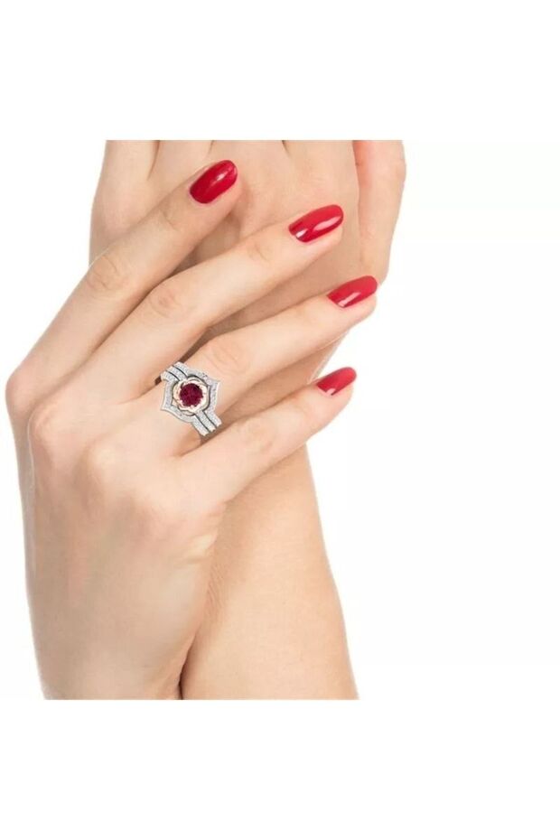 Stone 3-Piece Ring Set Offering Elegance and Sophistication in One