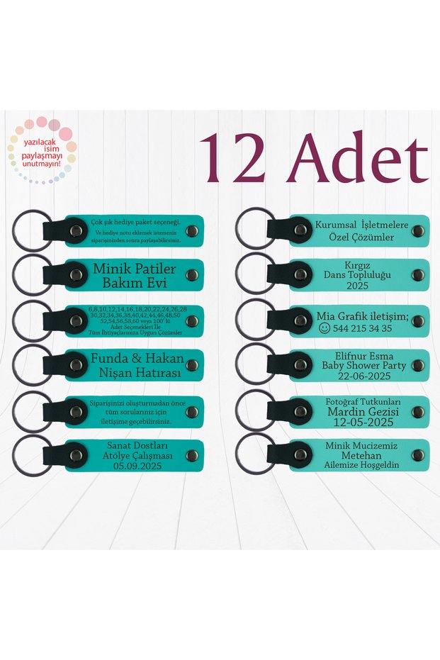 Personalized Name Written Keychain, Purple Violet & Navy, Special Gift for All Family Members, Set of 12