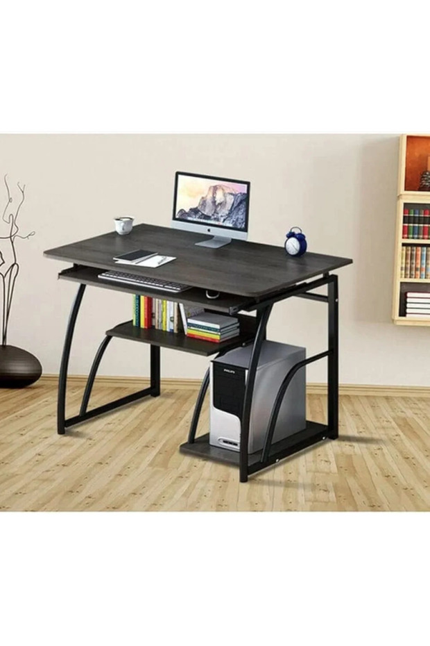 Practical computer table with stylish design and smart storage shelves - 8