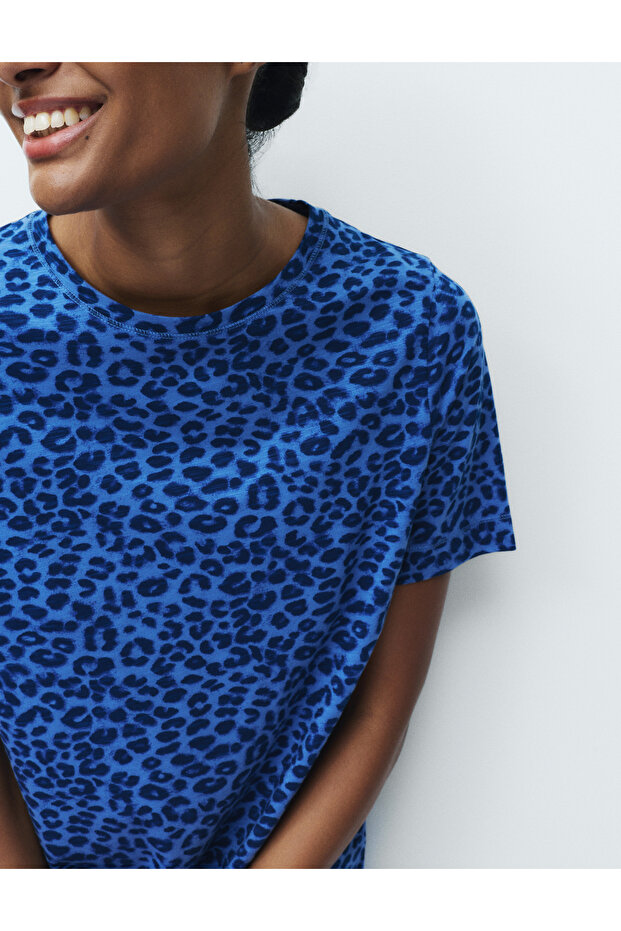 Saf Pamuklu Baskılı Gecelik - 3