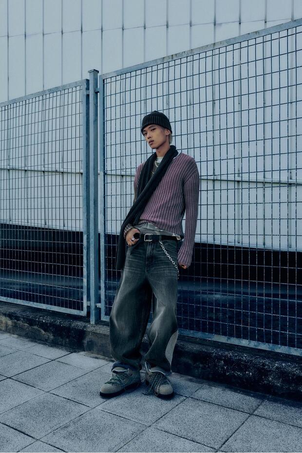 Asit yıkamalı fitilli kazak - 1