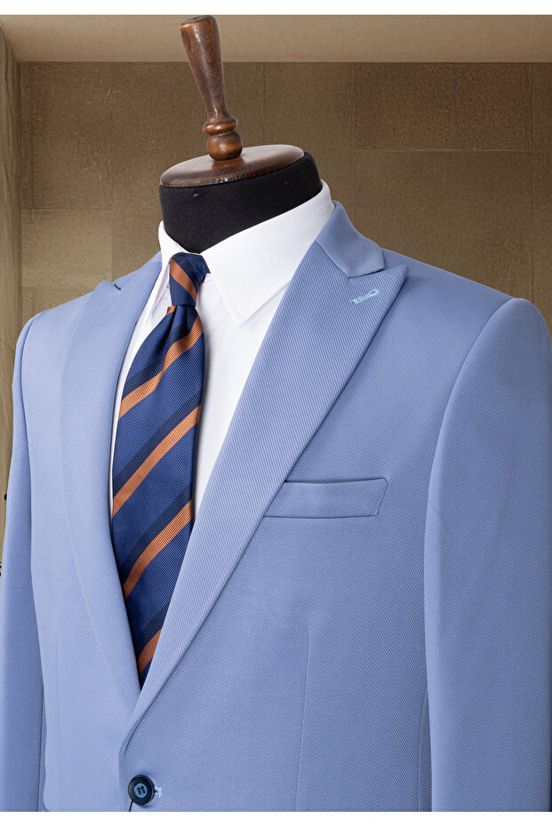 Blue Italian Style Slim Fit Men's Classic Blazer Jacket