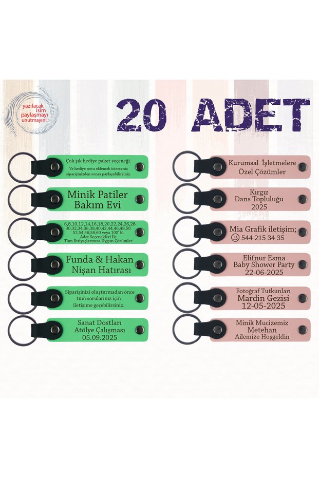 Name Writable Keychain, Purple & Navy Blue, Special Gift for Teachers to Students Set of 20