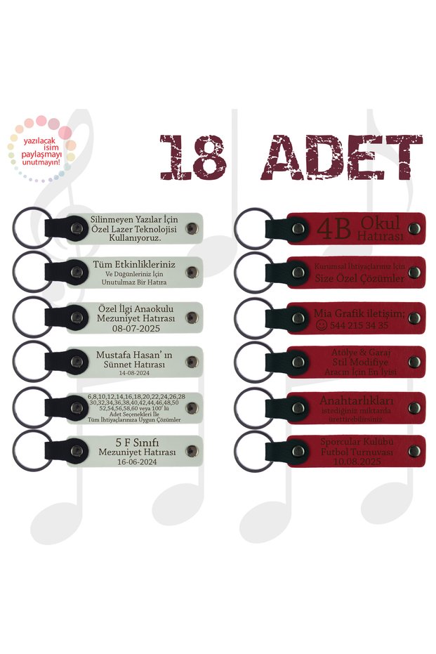 Personalized Message Gift Leather Keychain, Purple Violet & Navy Blue, Individually Name Writable Set of 18