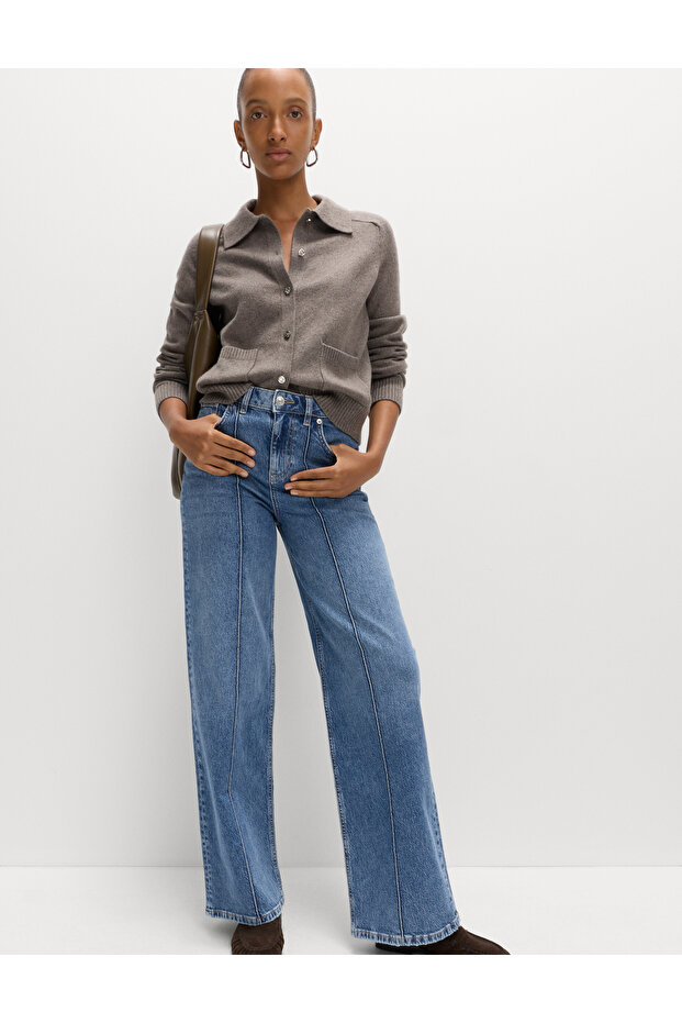 Geniş Paça Kot Pantolon - 5