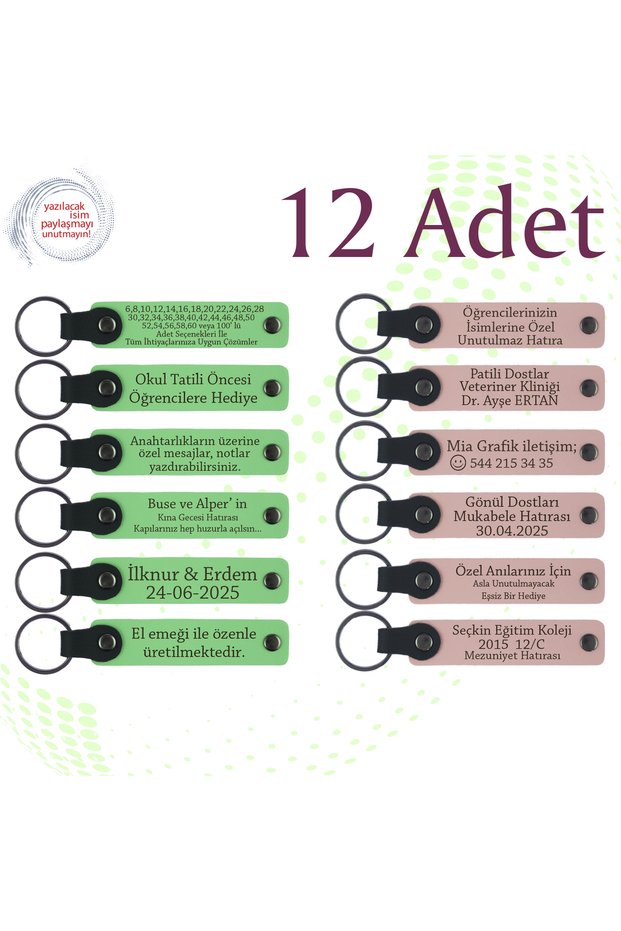 Personalized Name Written Keychain, Purple Violet & Navy, Special Gift for All Family Members, Set of 12
