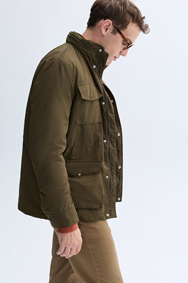 معطف رقيق بغطاء رأس مخفي - 6