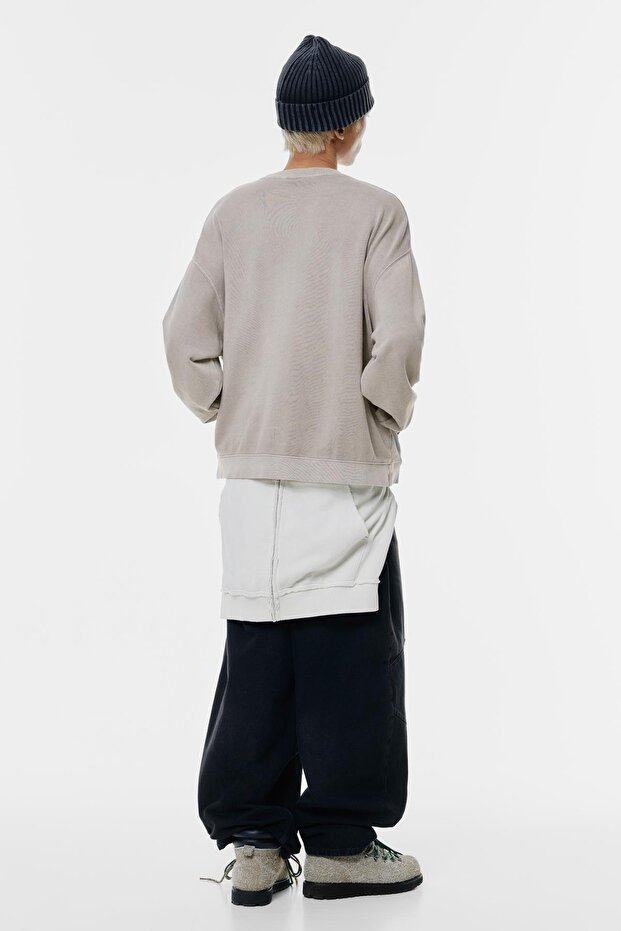 Yan cepli kombinli sweatshirt - 5