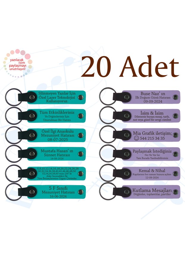 Name Writable Keychain, Purple & Navy Blue, Special Gift for Teachers to Students Set of 20