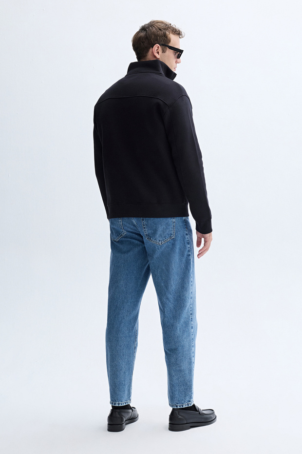 FERMUARLI DİK YAKA SWEATSHIRT - 2