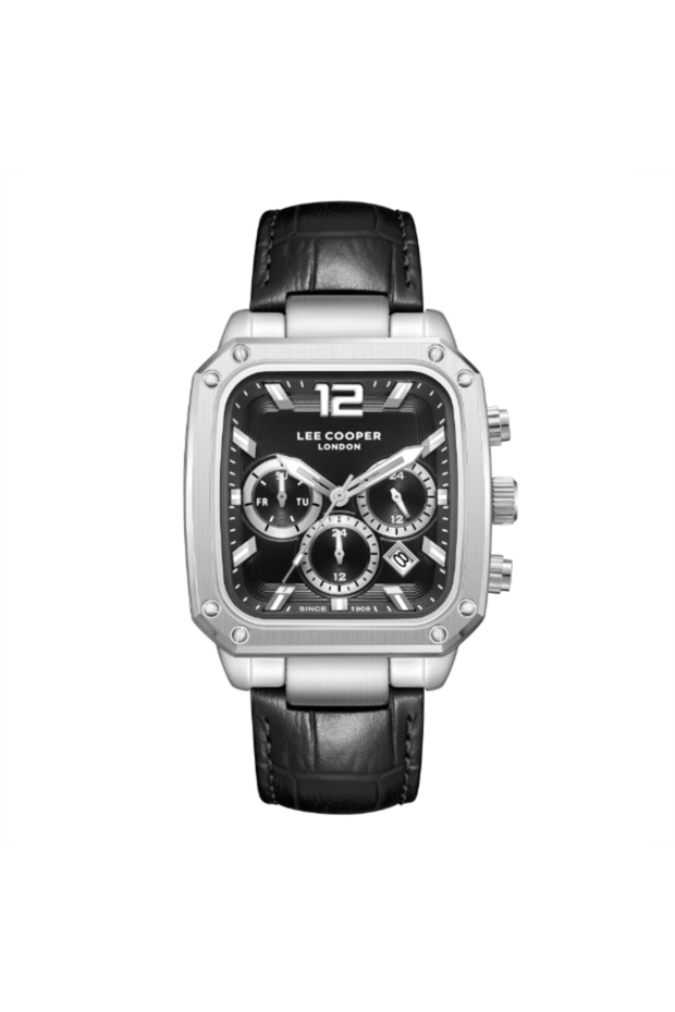 ساعة رجالية متعددة الوظائف بمينا أسود - LC08184.351 - 1