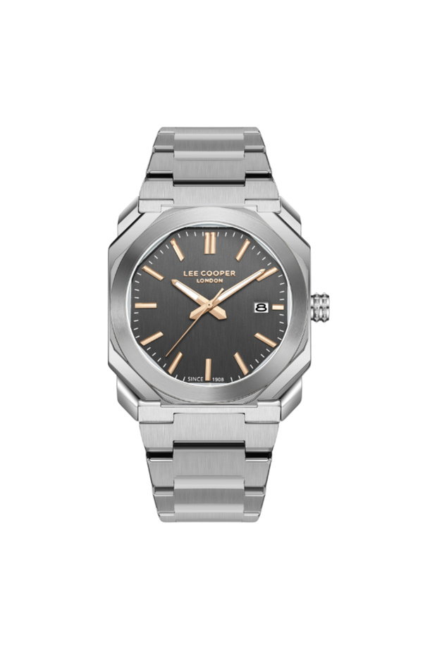 ساعة رجالية تناظرية بمينا رمادي - LC08185.360 - 1