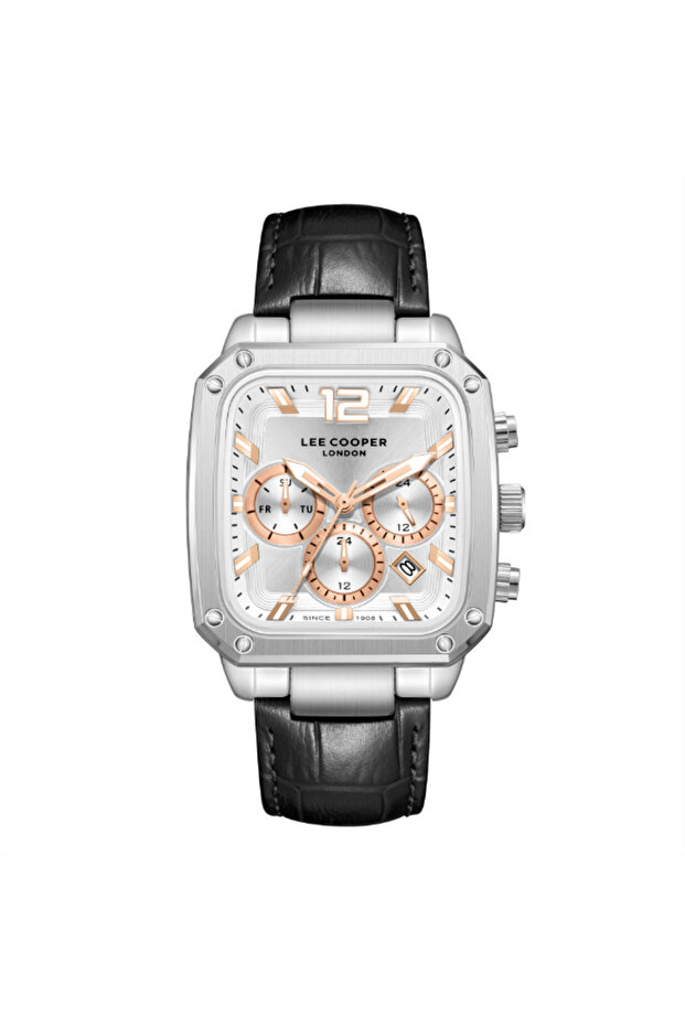 ساعة رجالية متعددة الوظائف بمينا فضي - LC08184.331 - 1