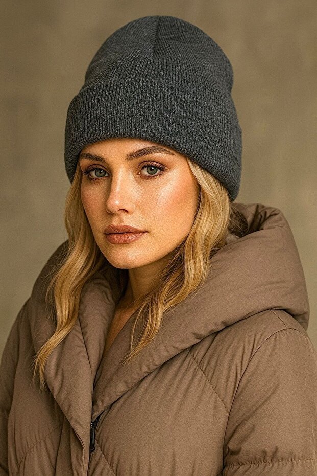 Unisex Basic Katlanabilir Triko Bere - 2